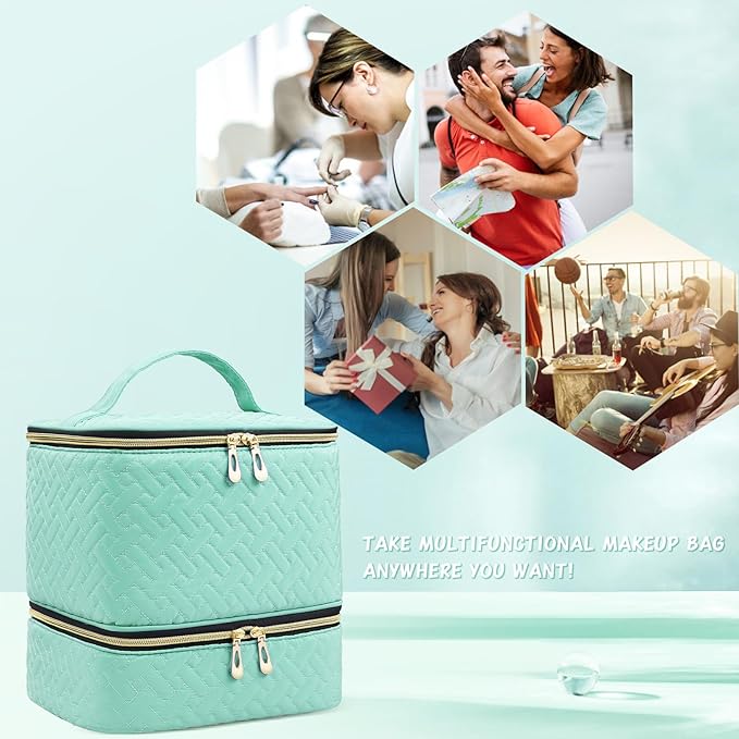 Nail Polish Carrying Case Bag-Holds 30 Bottles, Double-Layer Nail Polish Storage and Nail Dryer Case