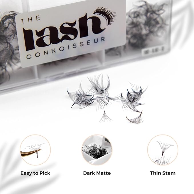 12D - D Curl 750 Fans Mixed Promade Fans Lash Extensions | TLC Lash Supplies 4D to 16D Premade Fans 7 mm to 16 mm Mixed Length Thin Base Premade Fans Eyelash Extensions (12D - D Curl, 11-12-13 mm)