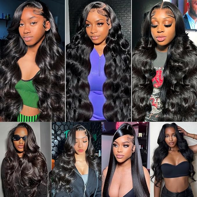 13x6 Body Wave Lace Front Wigs Human Hair Pre Plucked 200% Density Glueless Wigs Human Hair 26 Inch HD Transparent Lace Frontal Wigs Human Hair Wigs for Black Women With Baby Hair