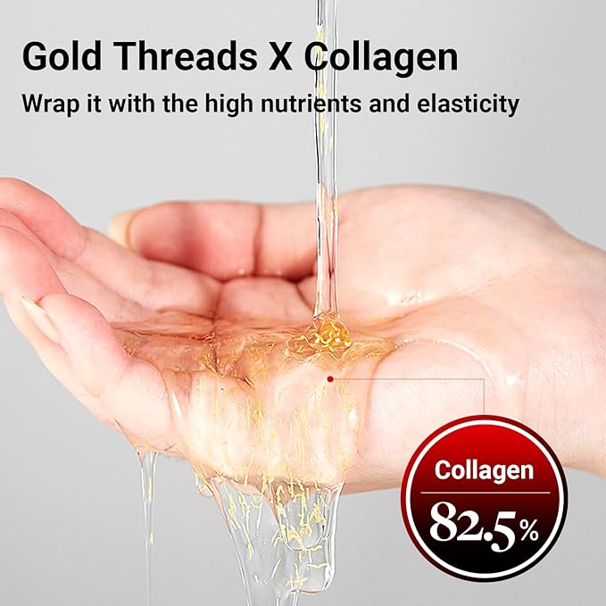 Shumage Gold Seal Wrapping Mask - Collagen Peel Off Face Mask for Glass Skin - Overnight Mask with Gold Threads for Hydrating and Tightening - Long-lasting Elasticity and Radiant Glow - 3.17 oz.