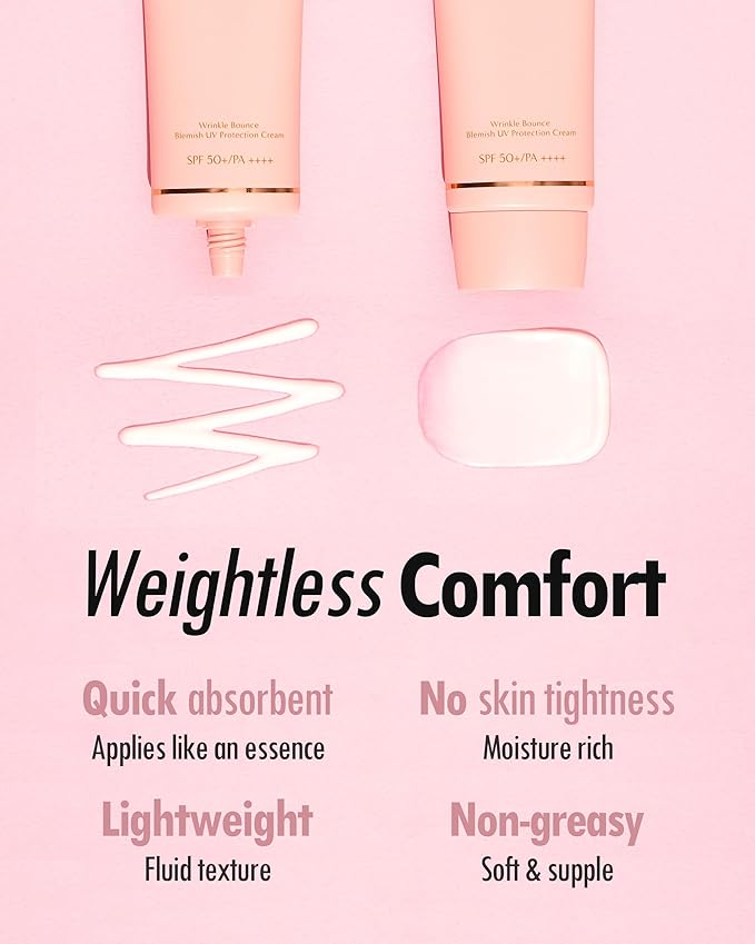 KAHI Wrinkle Bounce Essential Korean Sun Screen Facial Moisturizer with SPF 50 + PA++++ Sun Block Daily Moisturizer | Tone Up Cream Face Sunblock Hydrating Face Cream 1.69 fl oz