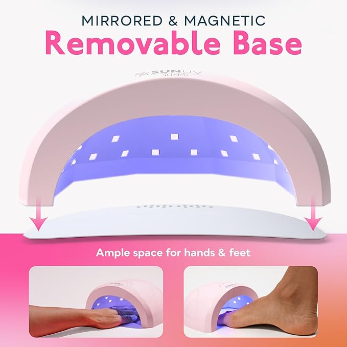 SUNUV UV Light for Gel Nails, UV Dryer for Gel Polish with 3 Timer Settings Professional LED Nail Lamp Art Tools Auto Sensor SUNone Pink