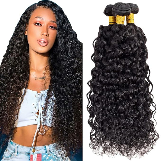 #1B Curly Hair Bundles Color 1B Kinky Curly Human Hair Bundles 8a Grade Double Weft Weave Extensions Wet and Wavy Soft Silky for Black Women 24 26 28 Inch