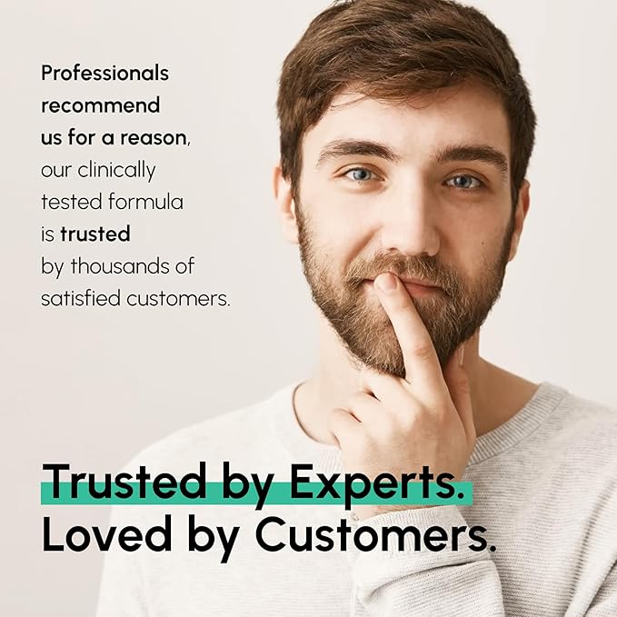 DHT Blocker Hair Growth Peptide Supplement for Men - 28 Ingredient Dermatologist Recommended Formula with Saw Palmetto, Supports Thicker Hair, Stops Hair Loss, 120 Capsules