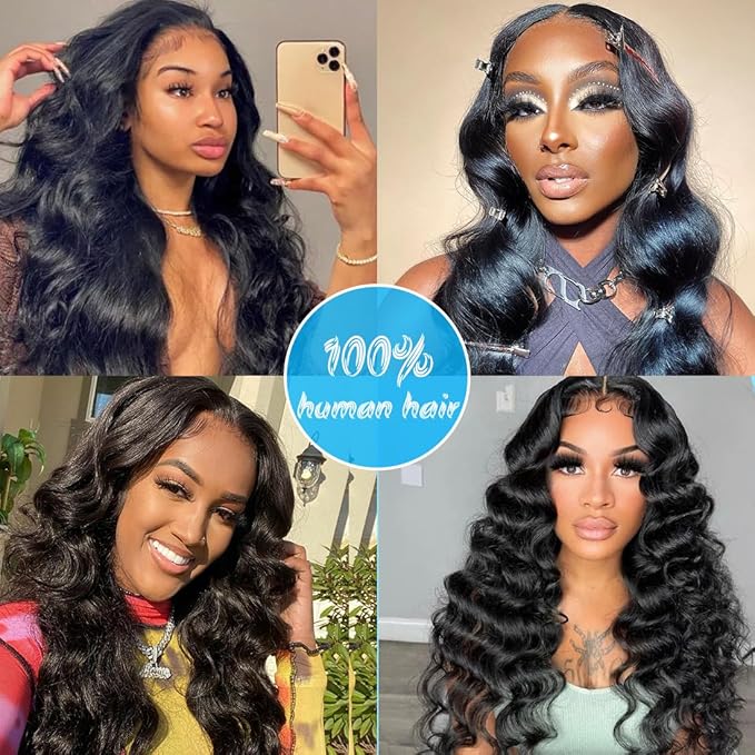 Cirvty 22 Inch Body Wave Bundle Human Hair 1 Bundles Body Wave Bundles 100% Unprocessed Brazilian Virgin Hair Bundles Double Weft Weave Bundles Human Hair Natural Black Color