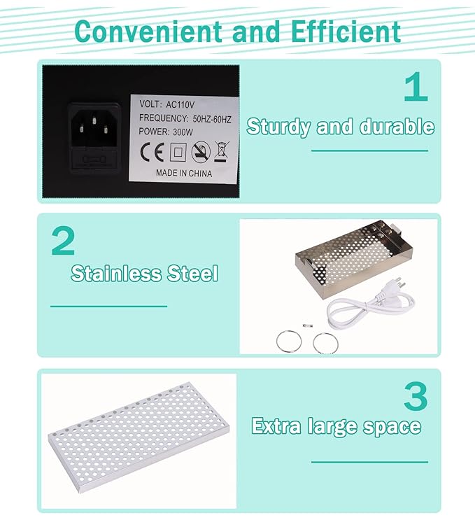 Sterilizer for Nail Tools High Temperature Metal Cleaning 2L Tattoo Equipment High Temp for Spa Salon Barber Shops Salon Hairdressing Tool Earrings Dry Heat Multi-functional with Timer Manicure Black