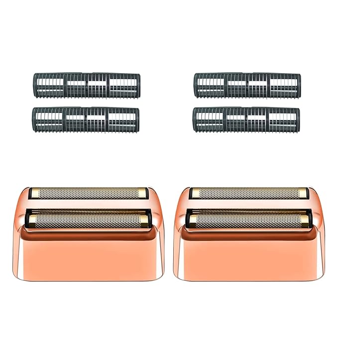 2 Pack Shaver Replacement Foil and Cutters Compatible with BaBylissPRO Double FXFS2 Metal Shaver foil Replacement,Rose Gold