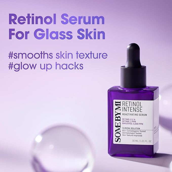 SOME BY MI Retinol Intense Reactivating Serum – 1.69oz, 50ml – Korean 0.1% Retinol Serum for Face Aging Signs and Post-Acne Marks – Pore Minimizer for Face with Bakuchiol & Retinal – Korean Skin Care