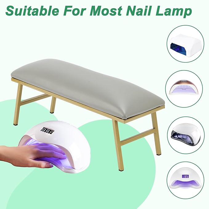 VOCOSTE 1 Set Arm Rest for Nails Tech, Non-Slip Nail Arm Rest, Manicure Hand Rest with Nail Table Mat, Hand Rest for Nails Tech, Nail Hand Rest, Gray