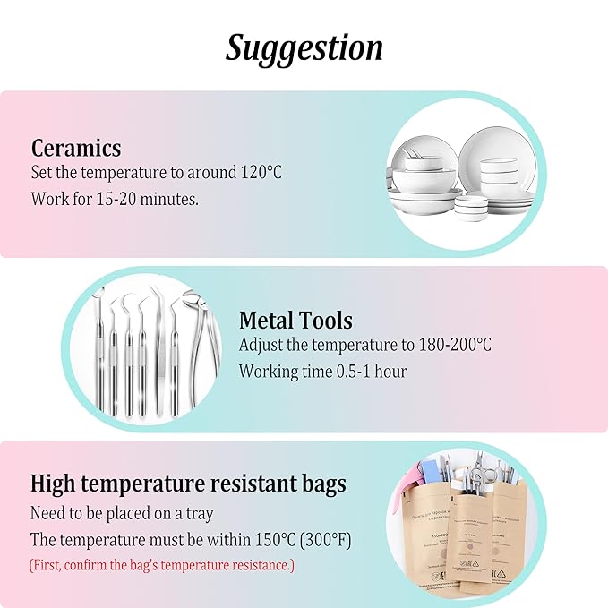 High Temperature Sterilizer, 8L Large Capacity Dry Heat Sterilizer, Max. Temperature 220℃, With Temperature Control & Timer, For Hair Salon Spa Nail Salon, Tool Sterilizer