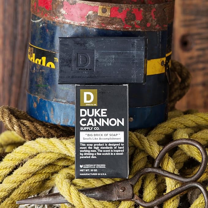 Duke Cannon Soap Bundle Pack - Tactical Scrubber and Big Brick of Soap (Smells Like Accomplishment)