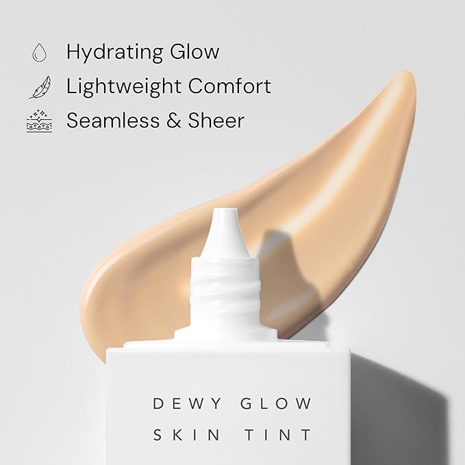 THANK YOU FARMER Dewy Glow Skin Tint, Long-Lasting Tinted Moisturizer, Light coverage, Vitamin B3, Niacinamide, Adenosine, Korean Beauty Makeup Dermatologist Tested, Honey, 1.75 fl oz