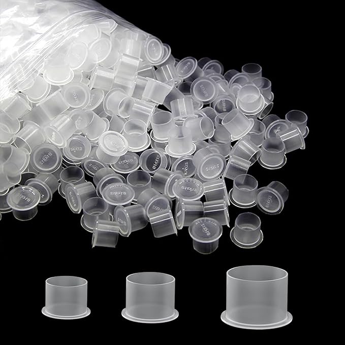 300pcs Tattoo Ink Caps with Base - Jconly Tattoo Ink Cups Pigment Caps for Tattoo Permanent Makeup Container Cap Mixed #11 Small #14 Medium #17 Large Tattoo Supplies Tattoo Ink