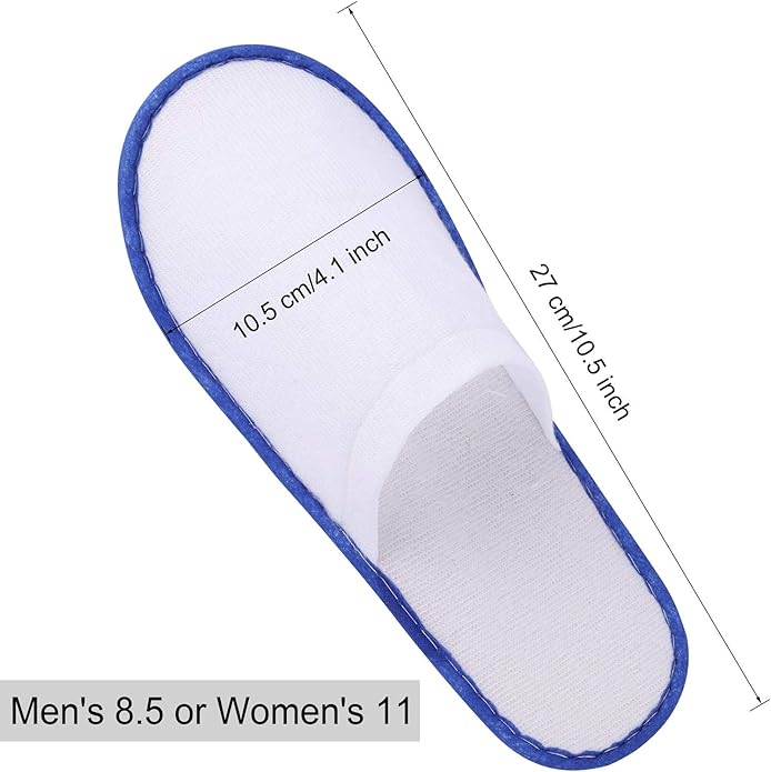 24 Pairs Spa Slippers Flip Flops Disposable Slippers for Hotel Guests Women Men Closed Toe Super Comfort White