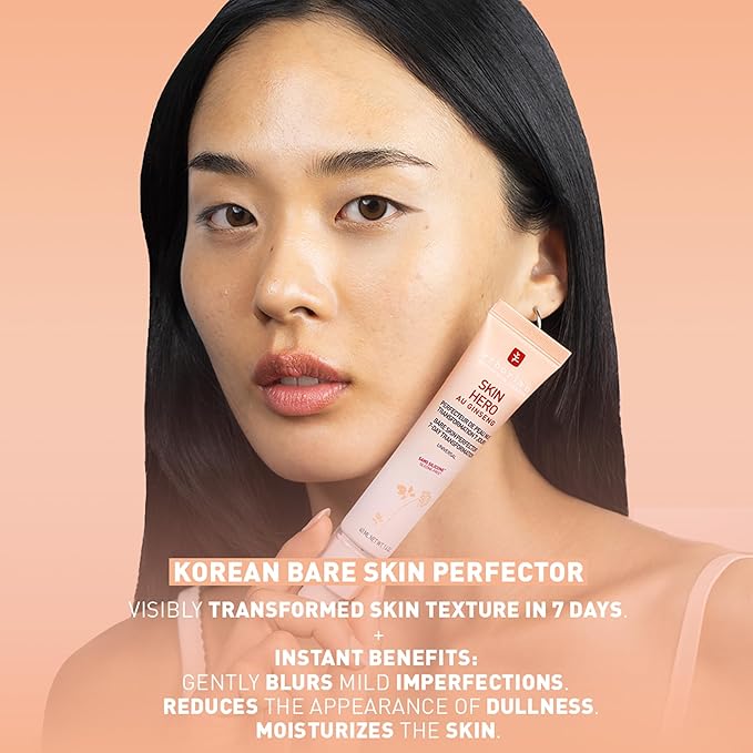 Erborian Skin Hero with White Ginseng, Facial Concealer and Makeup Primer - Non-Tinted Bare Skin Perfecting Face Moisturizer Smooths, Blurs & Illuminates Skin - Silicone Free Korean Skincare