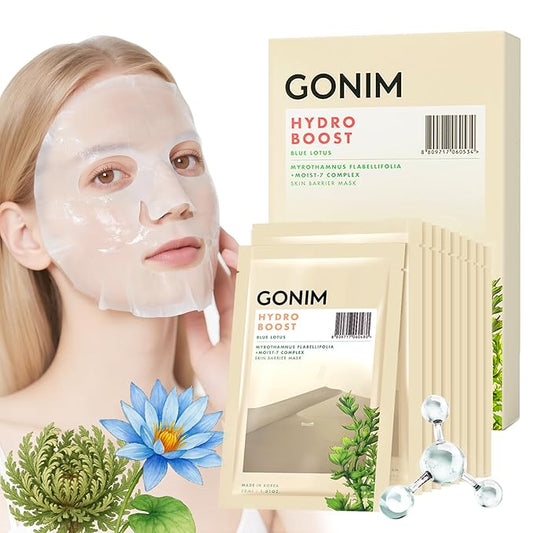GONIM Face Mask Korean Skin Care with Hyaluronic Acid & Collagen Activation- Face Masks Skincare Hydration, Moisturizing Sheet Mask, Travel Essentials, Korean Face Mask 30ml x10 Sheets