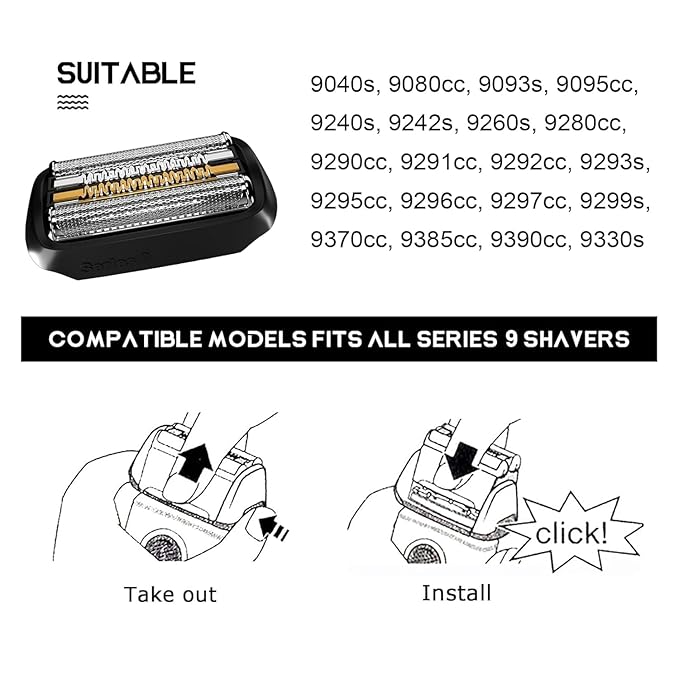 92B Series 9 Electric Shaver Replacement Head Compatible with Braun S9 Sport Replacement Head,92B Foil Blades for All Series 9 Shavers 9477cc,9330s,9465cc,9460cc,9419s,9390cc,9385cc