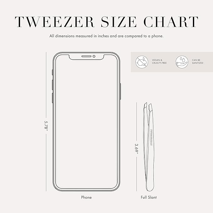 Tweezerman Stainless Steel Slant Tweezer - Eyebrow Tweezers for Women and Men (Black)
