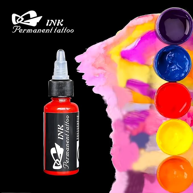 14Pcs Tattoo Ink 14 Colors Set 1 oz 30ml/Bottle Tattoo Inks Pigment Kit for 3D Makeup Beauty Skin Body Art