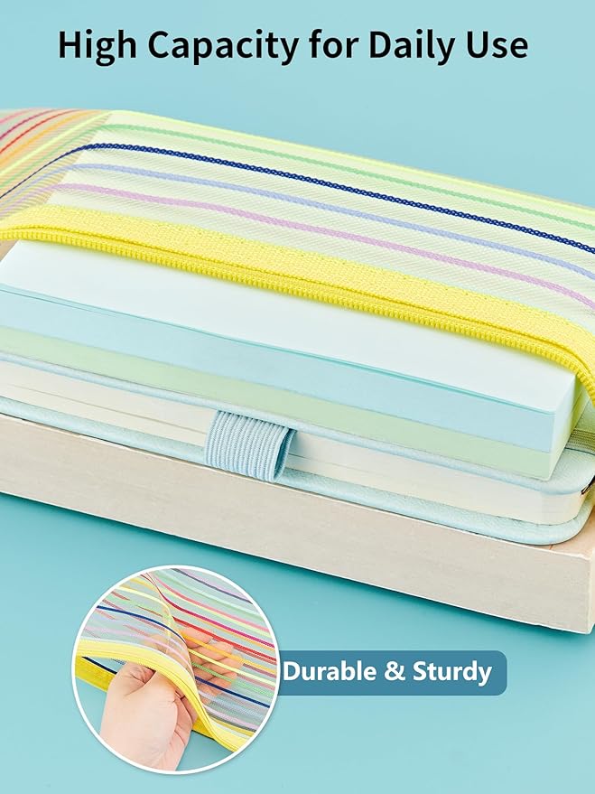 JARLINK 80 Pack Mesh Zipper Pouch, Pouch Bulk in 10 Colors, Multipurpose Storage Bags for Organizing Makeup Essentials, Travel Accessories, Office, School and Teacher Supplies