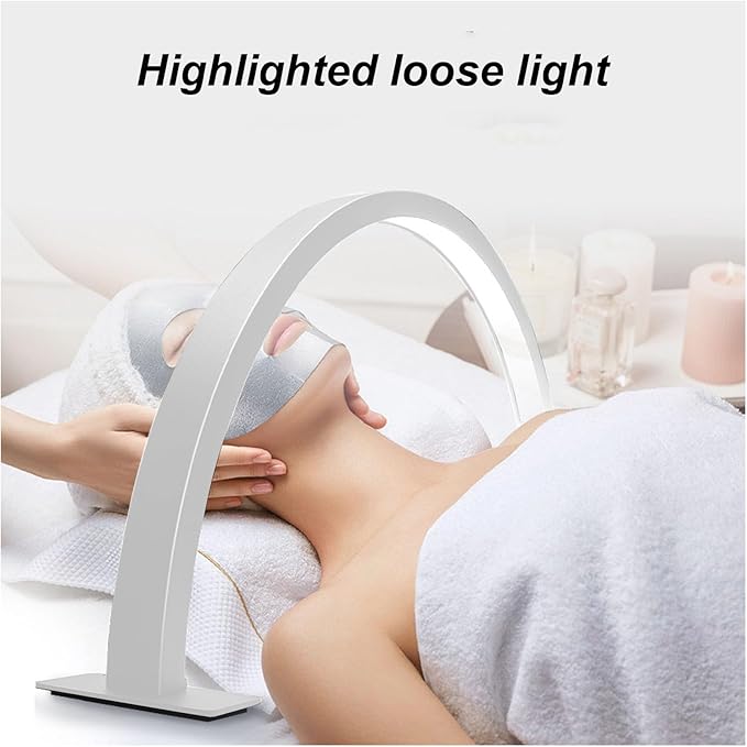 25W Professional Half Moon Desk Lamp for Nail, 3000K 6500K Dimmable Led Light Eyelash Beauty Lamp, Desktop Manicure Light Led for Salon (US Plug)