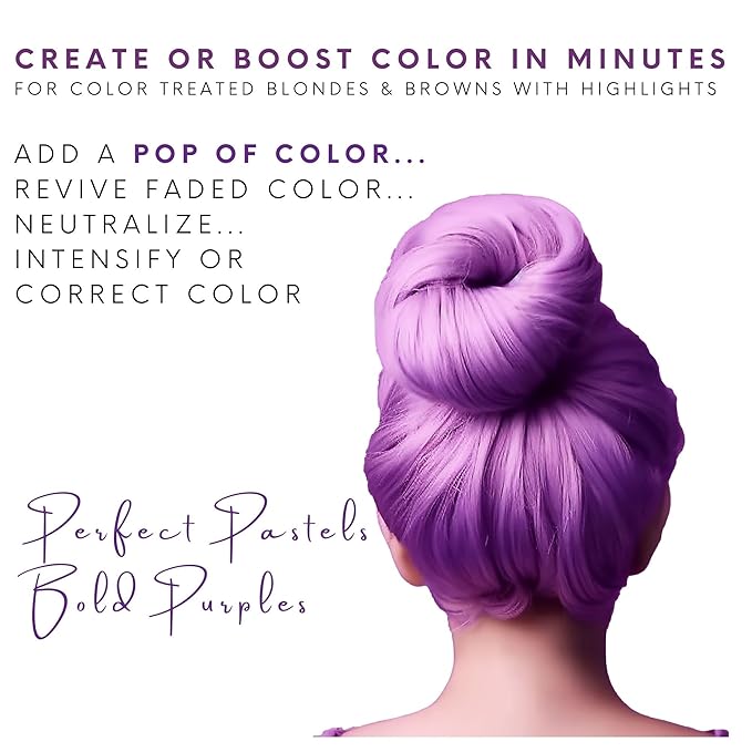 Watercolors by Tressa INTENSE 3-in-1 Color Depositing Shampoo, Semi Permanent Hair Color, Hair Dye Shampoo for Curly, Dry, and Normal Hair, 8 fl oz - PURPLE