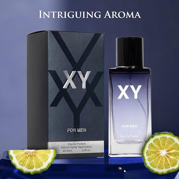 XY for Men - Aromatic Fougere Fragrance - Top Notes of Apple, Ginger & Bergamot Mix with Sage & Juniper Berries - Base Scent of Tonka bean, Amberwood & Olibanum - Elegant 100ml Bottle, Parfume Men