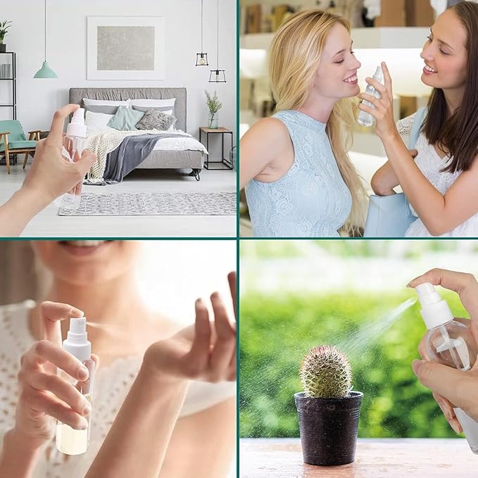 50PCS 4oz/120ml Small Spray Bottle, Clear Fine Mist Spray Bottle Mini Empty Hair Spray Bottle, Plastic Refillable Cosmetic Containers for Plants, Cleaning, Misting & Skin Care