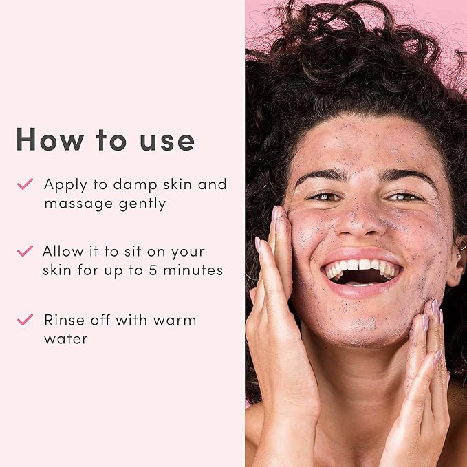 Sand & Sky Flash Perfection Exfoliating Treatment Face Scrub - Face cleanser Australian Pink Clay Moisturizing Facial Exfoliator For Face | With Rosehip, Grapeseed, Olive Oil (3.4 oz)