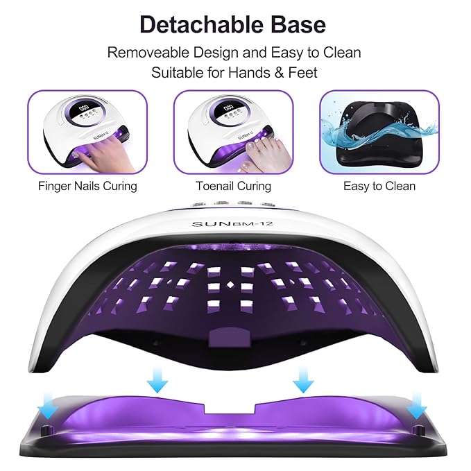 UV LED Nail Lamp Professional 300W Nail Dryer Light with Gloves,UV Light for Gel Nail Polish Kit,Fast Curing Gel X Polish Lamp with Smart Sensor 4 Timer 72 Beads,Nail Art Tools for Manicure Pedicure