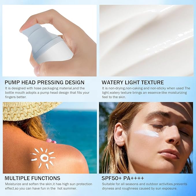 Centella Sunscreen SPF 50, 50ML π΄ππ
πππππππ Sun Screen Face Serum, Daily UV Defense Sunblock Summer Sunscreen for Face, Travel Essentials for Black Girl (2PC)