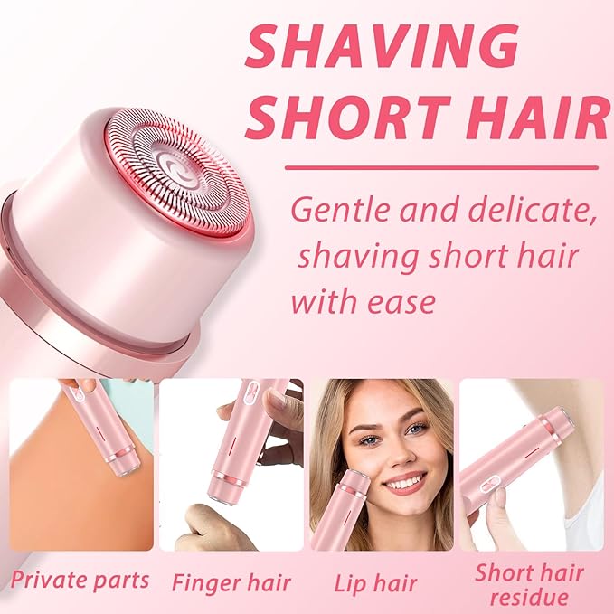 2025 New Electric Womens Shaver, 2 in 1 Women Electric Shaver, Dual Head Bikini Trimmer for Women, Wet & Dry Waterproof Body Hair Trimmer (Pink)
