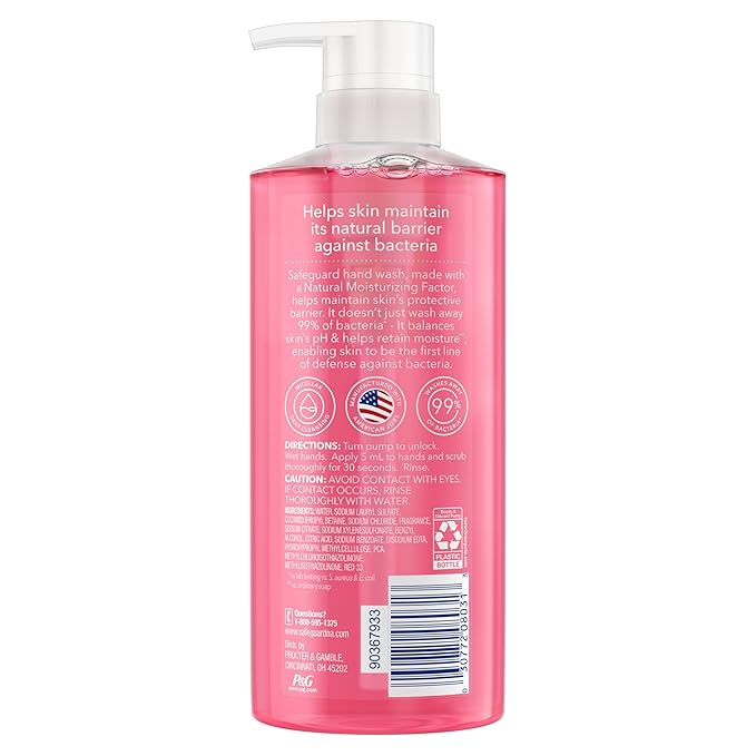 Safeguard Hydrating Liquid Hand Soap, Sun Seeker Scent, Made with Plant Based Cleansers, 15.5 oz (Pack of 4)