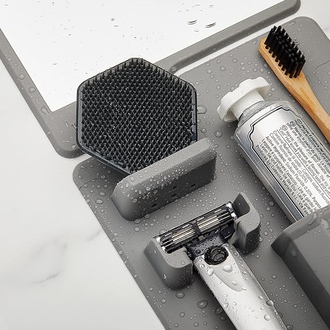 Tooletries - Men's Face Scrubber - Silicone Facial Cleansing Brush, Gentle Exfoliator Pad & Soft-Touch Massager - Removes Dead & Dry Skin - Long Lasting Bathroom & Shower Accessories - 3 Pack