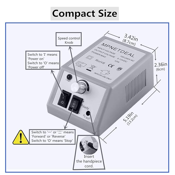 Electric Nail Drill Machine Manicure Pedicure Kit Electric Nail Art File by MPNETDEAL (Gray SetA)