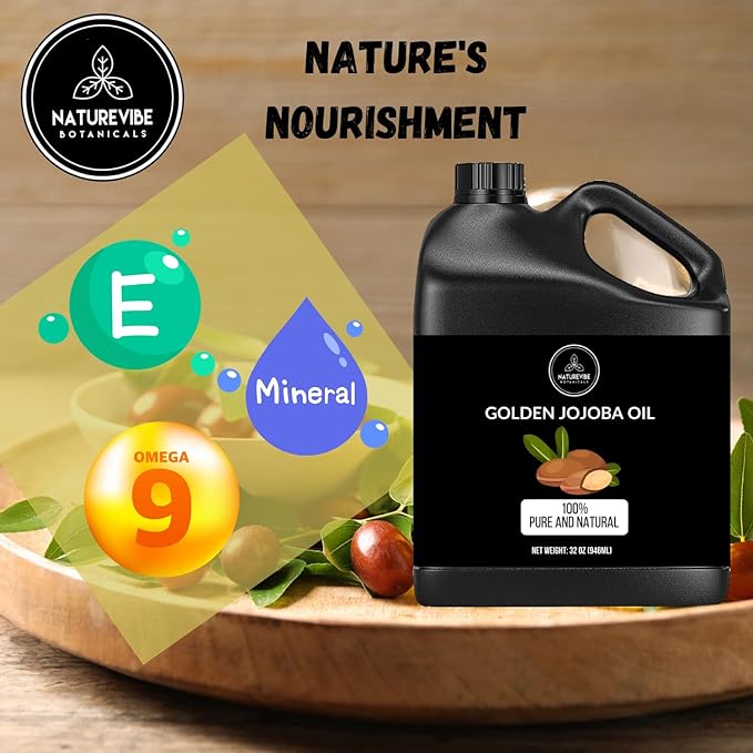 Naturevibe Botanicals Jojoba Oil 32 Ounces | 100% Pure and Natural | Great for Skin Care and Hair Care