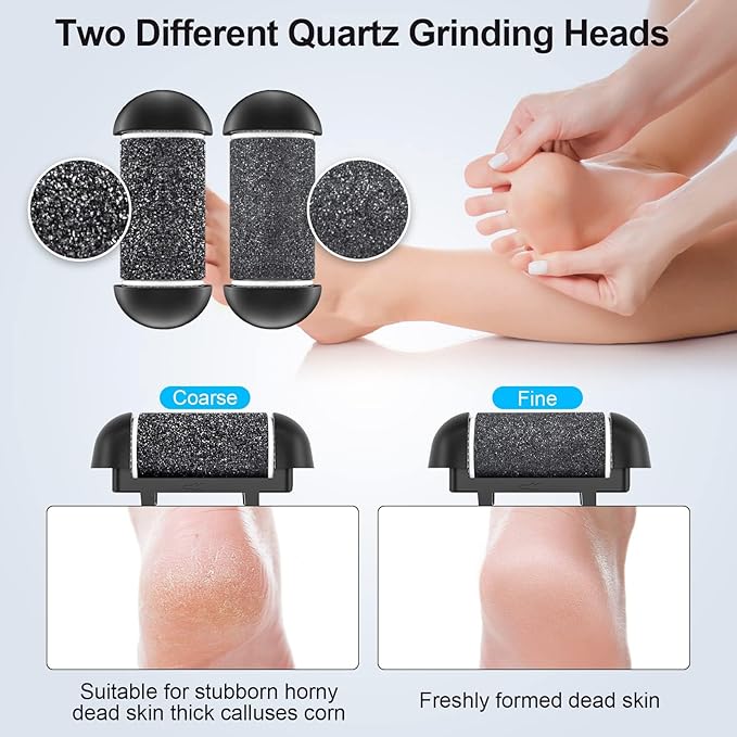 6 Pack Replacement Roller Refill Heads for Electric Callus Remover for Feet,Pedicure Kit Refill Rollers Extra 4 Regular Coarse & 2 Fine Coarse Electronic Foot File