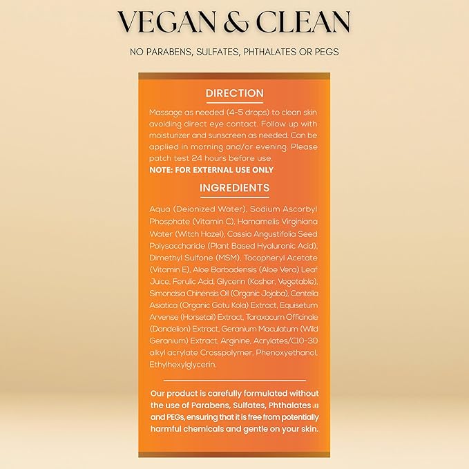 Glow Renewal 20% Vitamin C Serum for Face & Eye - Brightening & Anti-Aging with Hyaluronic Acid & Botanical Extracts - Evens Skin Tone, Targets Fine Lines & Dark Spots, 1 oz