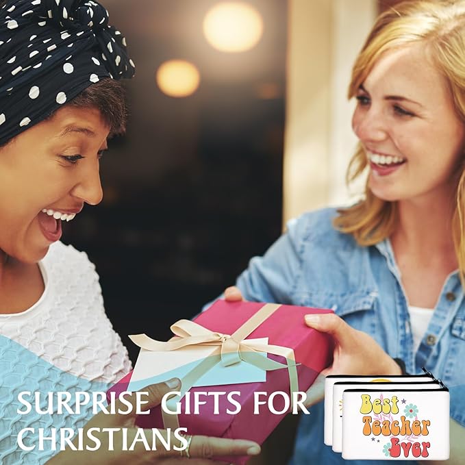 Paterr 30 Pcs Graduation Teacher Appreciation Gifts Best Teacher Ever Makeup Bag Women Cosmetic Bag Toiletry Pencil Pouch Thank You Gift Travel Makeup with Zipper