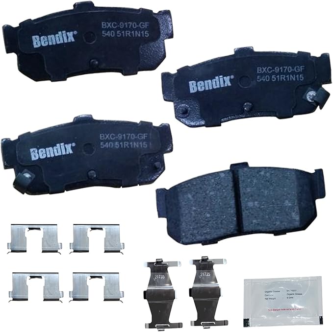 Bendix Priority1 CFC540 Ceramic Rear Brake Pads for Select Models INFINITI G20, I30, Nissan Altima, Altra EV, Maxima, Sentra