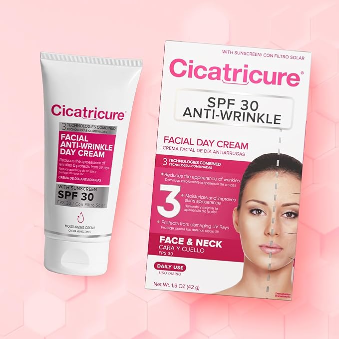 Cicatricure Advanced Face Cream for Fine Lines & Wrinkles, SPF 30, Anti Aging Facial Moisturizer, Daily Skin Care to Enhance Firmness & Elasticity, 1.5 Ounces (Pack of 3)