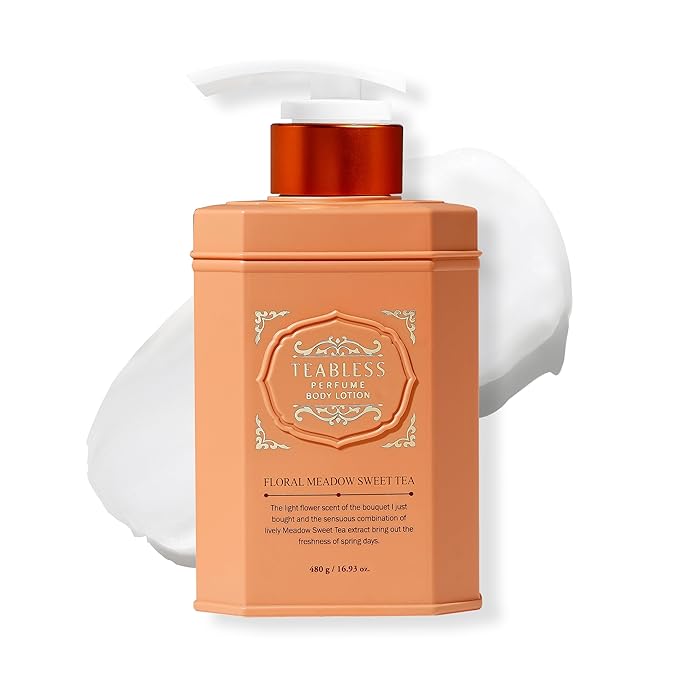 Floral Meadow Sweet Tea Perfumed Body Lotion, Daily Moisturizer, Body Lotion For Dry Skin & Sensitive Skin, Non-Greasy, Slow Aging, Jasmine Scent, Korean Skin Care