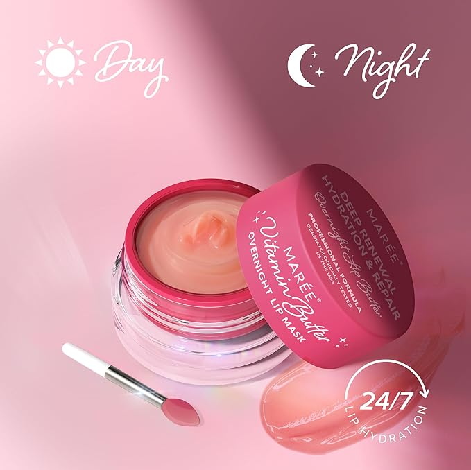 MAREE Lip Mask with Hyaluronic Acid - Overnight Butter Balm - Moisturizer for Very Dry Lips - Hidratante de Labios Care Hydration