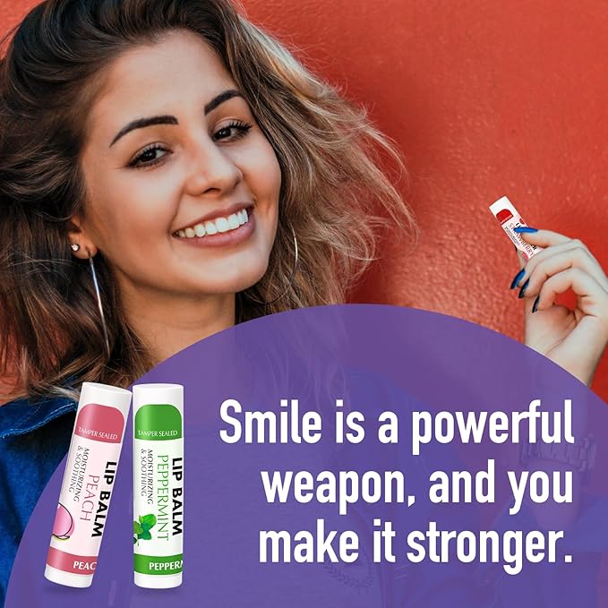 AZEN 8 Pack Lip Balm, Natural Lip Balm Bulk, Lip Care Product, Moisturizing Lip Balms for dry cracked lips - 8 Flavors