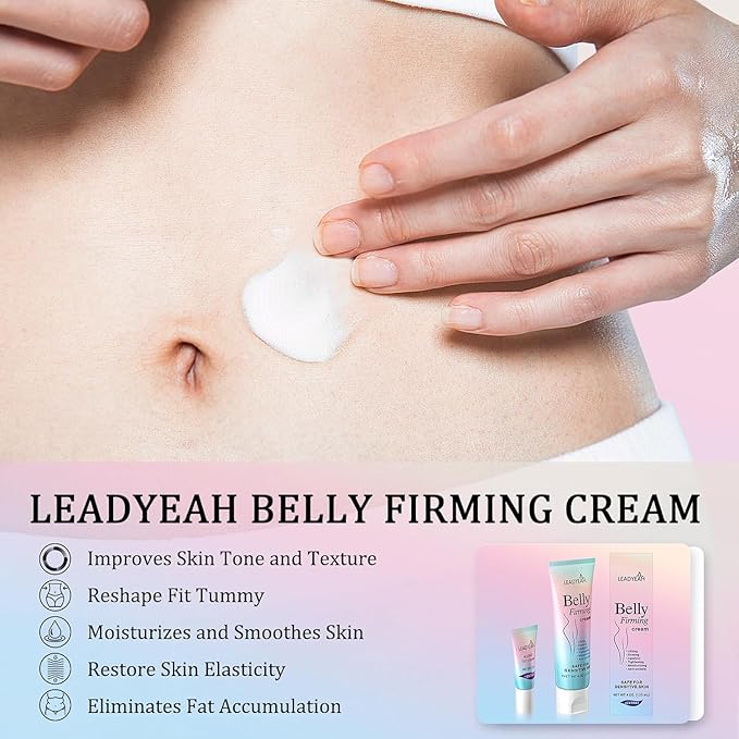 B Flat Belly Firming Cream - Moisturizing, Firming for Stomach, Thighs and Butt, Body Lotion for Women and Men, 125+5ML Rose