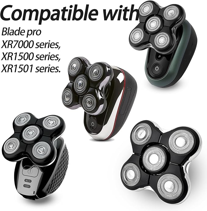 Blade Pro Replacement Head Compatible with Remington Balder Pro XR7000, 5 Dual Track Shaver Heads for a Smooth and Close Shave with No-Irritation. (Pack of 1)