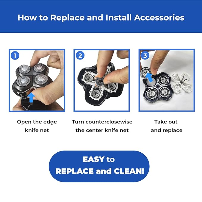 4 Pack Shaver Replacement Blades Compatible with Sku*l Shaver Pitbull Gold PRO & Silver - Pitbull Shaver Replacement Blade, Enhanced Pitbull Shaver Replacement Heads for Superior Shaving