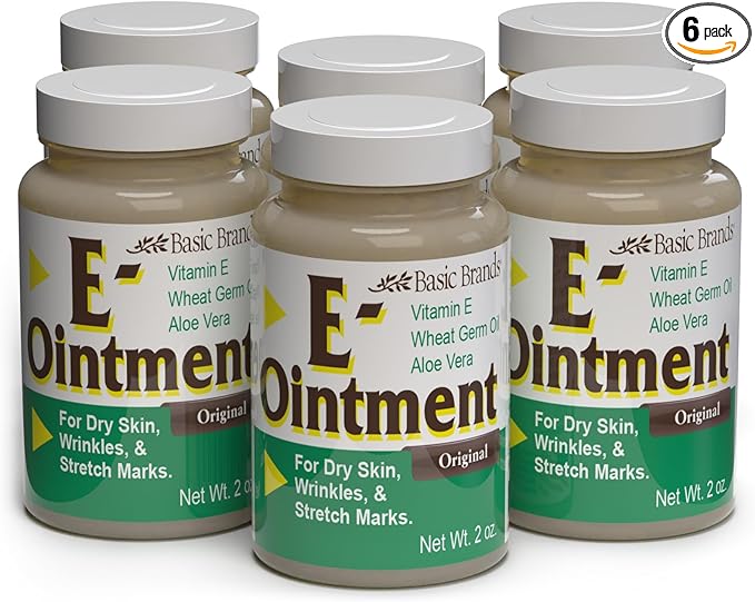 Vitamin E Ointment - 2 oz - Moisture Enhancing - Can Help Reduce Appearance of Scars, Stretch Marks, Fine Lines & Wrinkles - 6-Pack