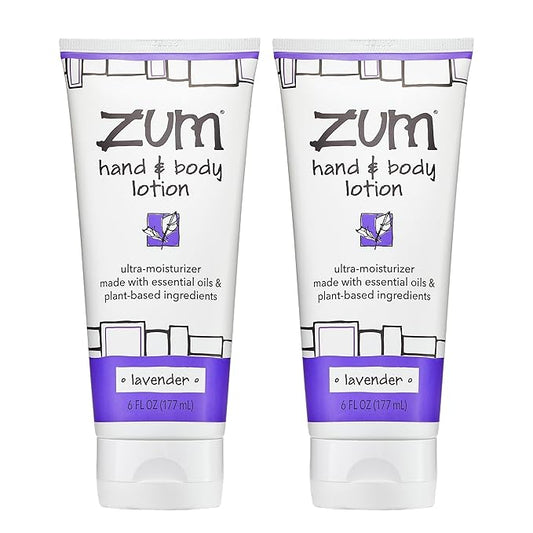 Zum Indigo Wild Hand & Body Lotion - Natural Hand Lotion for Dry Hands - Body Lotion for Women & Men - Body Moisturizers Include Shea Butter, Jojoba Oil & More - Lavender Scent - 6 fl oz (2 Pack)