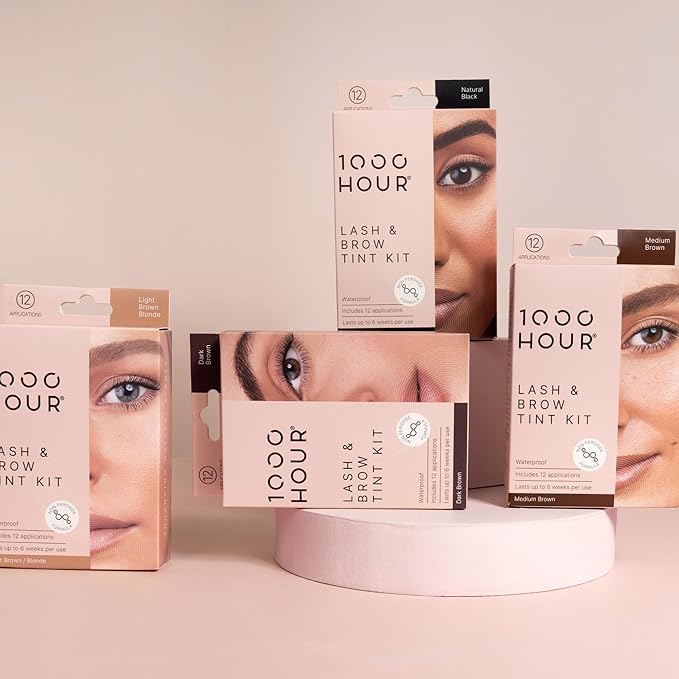 1000 Hour Professional Formula Lash & Brow Kit - Defined Brows w/a Long-Lasting Formula with Eyebrow Mascara - Brow Gel for Stunning Brows that Last Up To 6 Weeks with 12 Applications - Brown Black